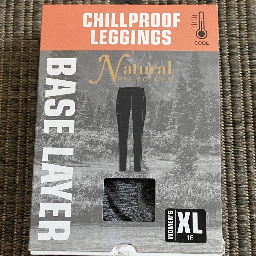 Chill Proof Leggings from Bass Bro shops. Size xl/16 Color: Dark Grey Melan